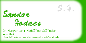 sandor hodacs business card